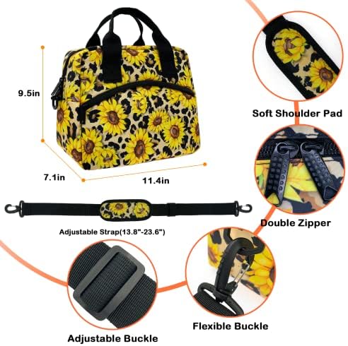 Подсолнечная Леопардовая Чанта за Обяд, Изолирани Чанти-Обяд-Апарати за Жени и Възрастни, за многократна употреба Фланец